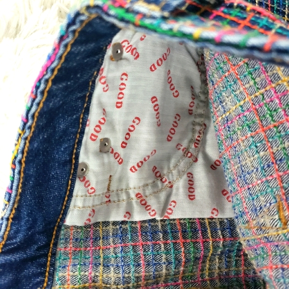 Alice+Olivia rainbow plaid embroidered short mini skirt sz 24/XXS - Picture 7 of 8